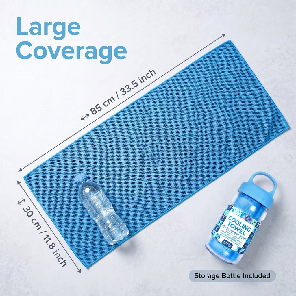 ☀️Cooling Towel -👍Yoyoio™ Cold Sweat Towel You Can Use Anywhere, Anytime! Reusable Soft Absorbent Cooling Portable