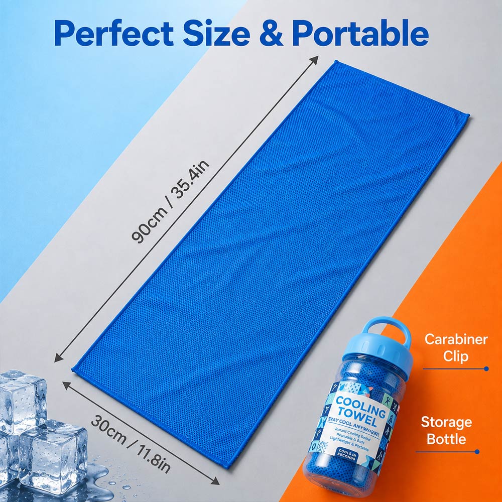 ☀️Cooling Towel -👍Yoyoio™ Cold Sweat Towel You Can Use Anywhere, Anytime! Reusable Soft Absorbent Cooling Portable