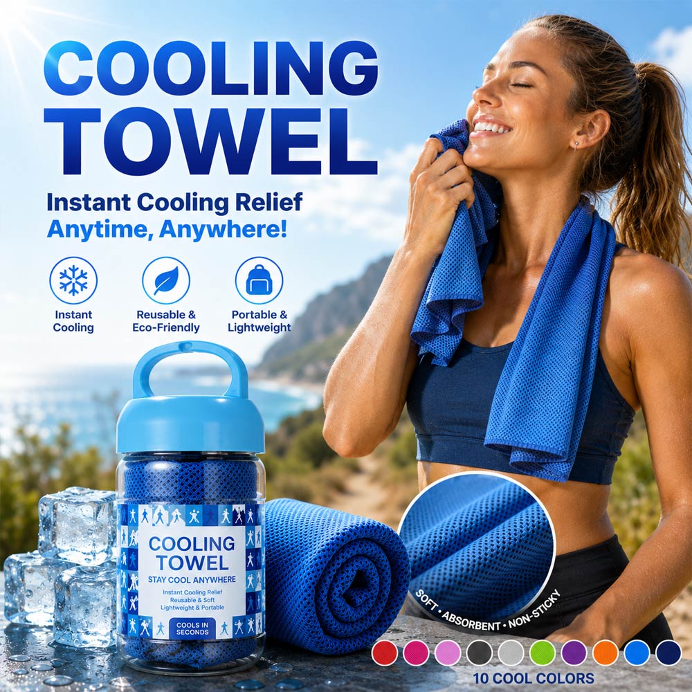 ☀️Cooling Towel -👍Yoyoio™ Cold Sweat Towel You Can Use Anywhere, Anytime! Reusable Soft Absorbent Cooling Portable