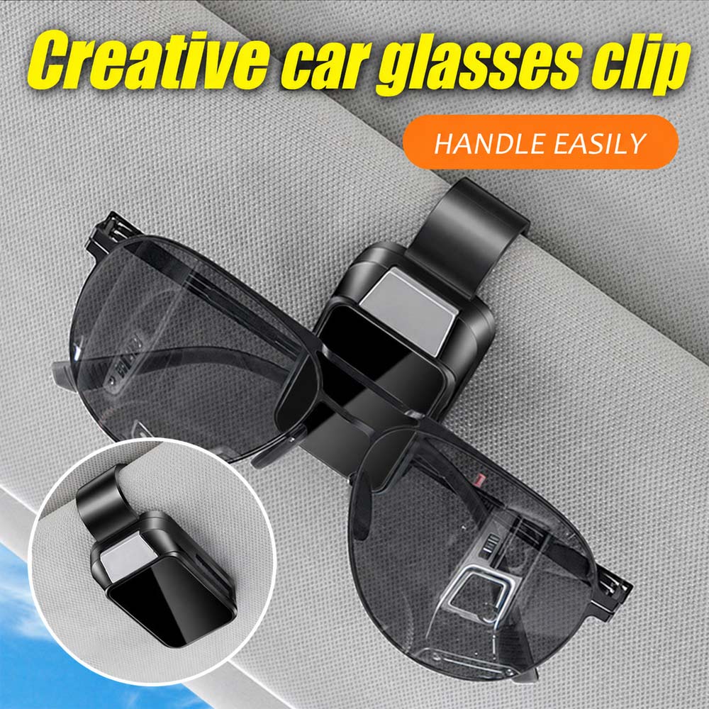🚗2-in-1 Car Sunglasses Holder & Card Clip – Secure, Space-Saving Visor Organizer😎