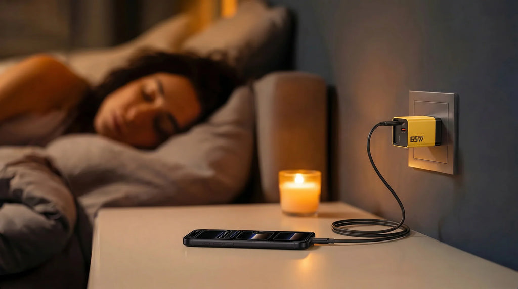 65W All-in-One Fast Charger with Built-In Retractable USB-C Cable