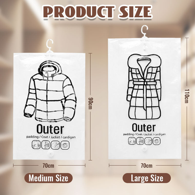 Yoyoio™🧥Hanging Vacuum Storage Bags – Hanging Design for Wardrobe, Air Vacuum Compression, Waterproof Dustproof & Space-Saving 🔥