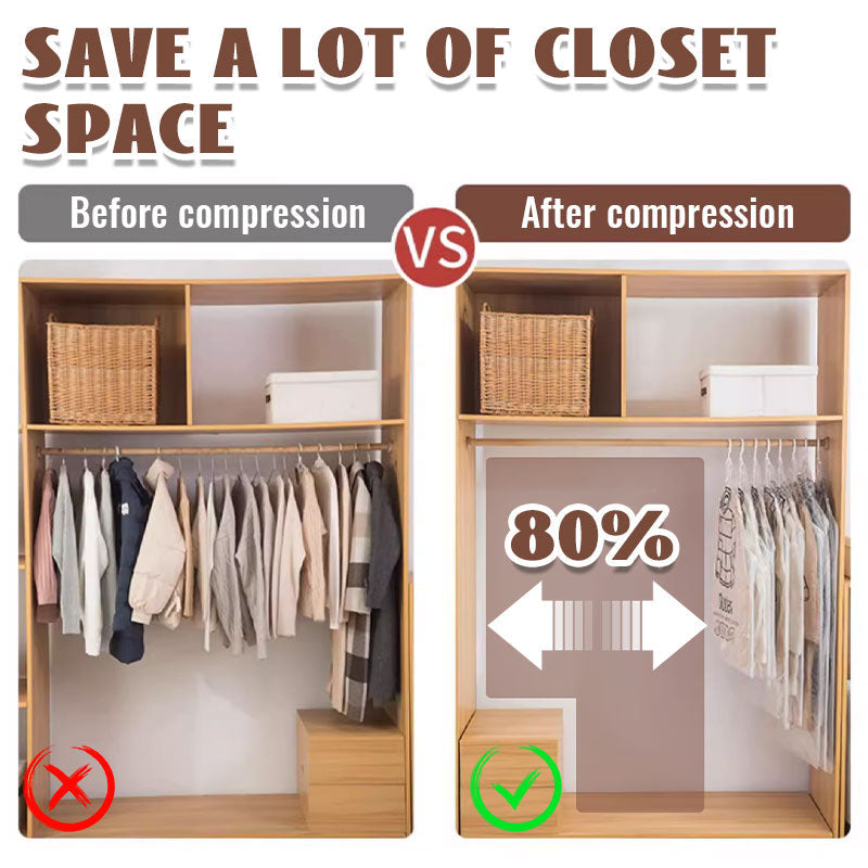 Yoyoio™🧥Hanging Vacuum Storage Bags – Hanging Design for Wardrobe, Air Vacuum Compression, Waterproof Dustproof & Space-Saving 🔥